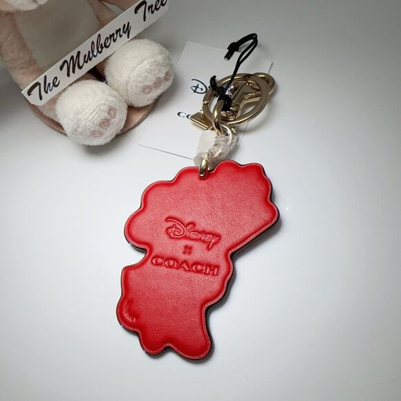 Coach X Disney Leather Minnie Mouse Bag Charm Gold Red CN008 Limited Edition NWT - Picture 2 of 6